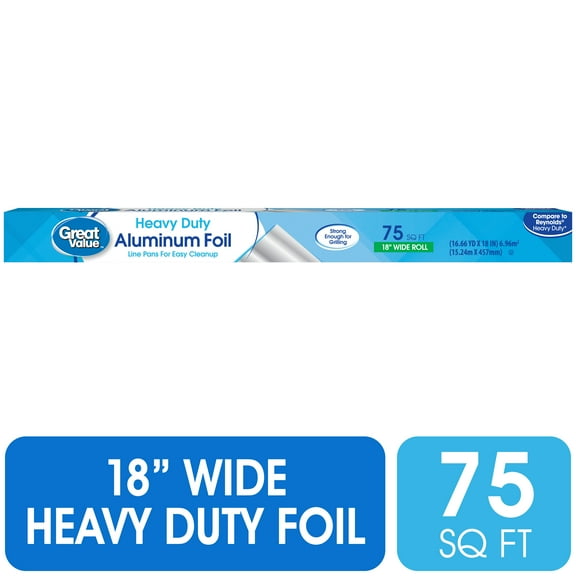 Great Value Heavy Duty Aluminum Foil, 75 sq ft