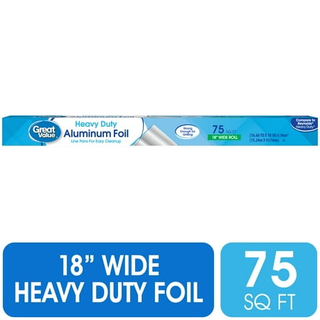 Great Value Heavy Duty Aluminum Foil, 75 Sq Ft