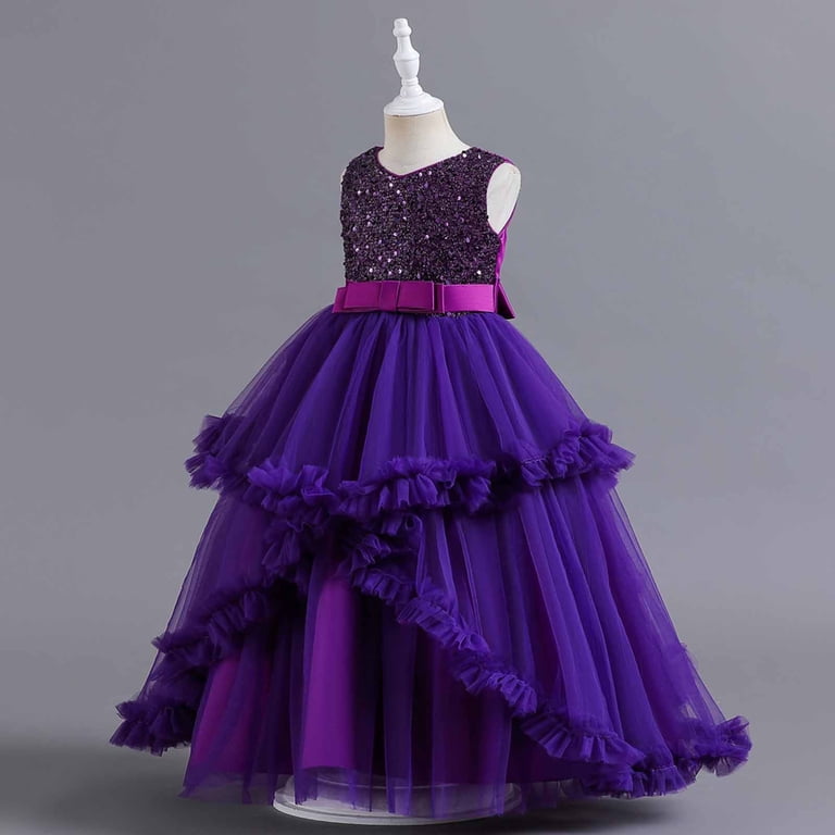 YUGYXL Baby Girl Tulle Dresses Elegant Girls Sleeveless Shimmer Dress Gowns  A-Line Pleated Princess Dresses Kids Toddler Birthday Party Ball Gown  October Gift for Child Size 7-8 Years - Walmart.com