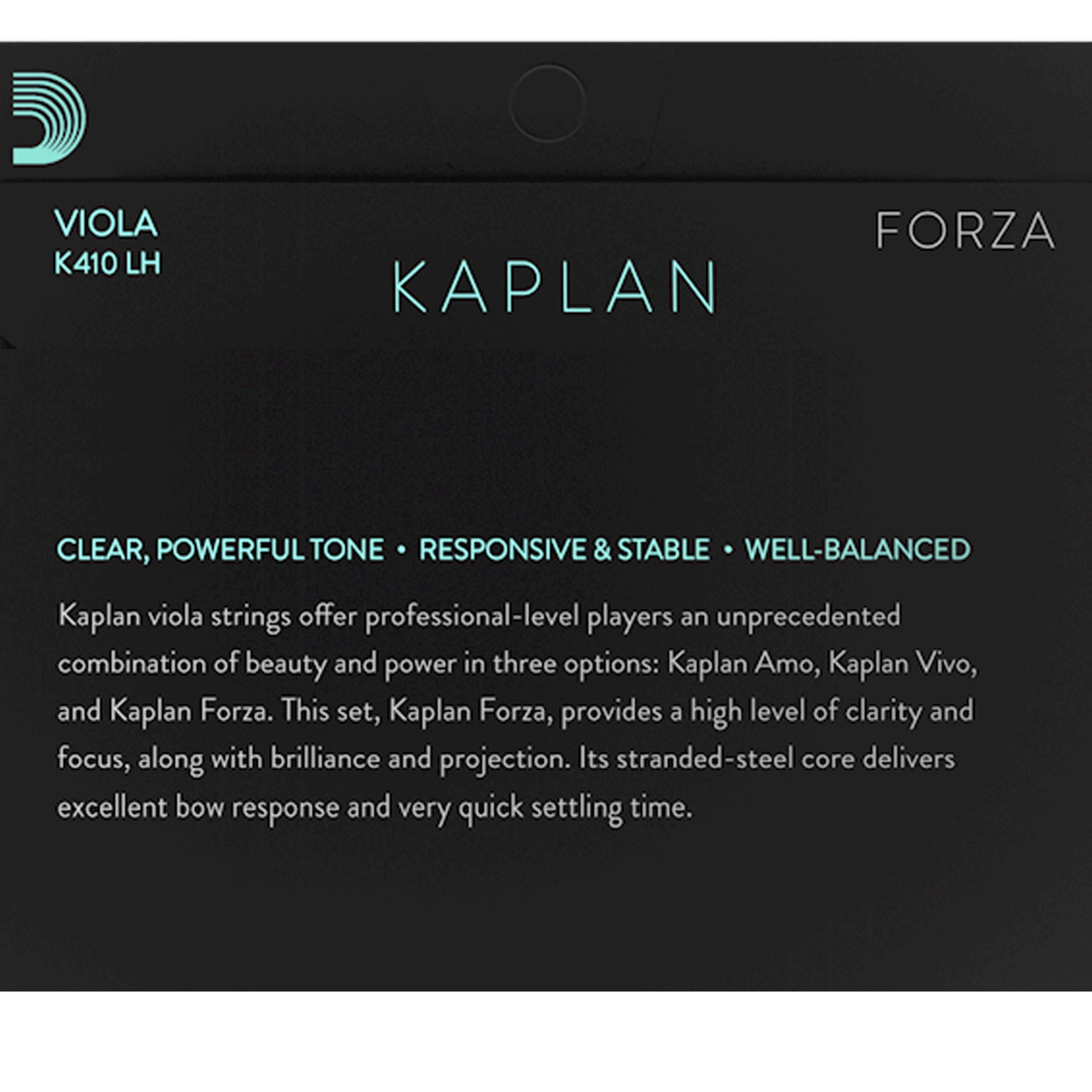 D'Addario Kaplan Forza Viola Single D String, Long Scale, Medium, Bulk 10-Pack