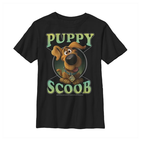 Boy's Scooby Doo Puppy Circle Graphic Tee Black Large