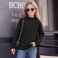 thumbnail image 5 of Resicozy Girls Long Sleeve Shirts Turtleneck Casual Base Slim Fit Fall Shirt for Kids, Soft Winter Tops for School Outdoor Daily Wear 2-13 Years Black 100, 5 of 6