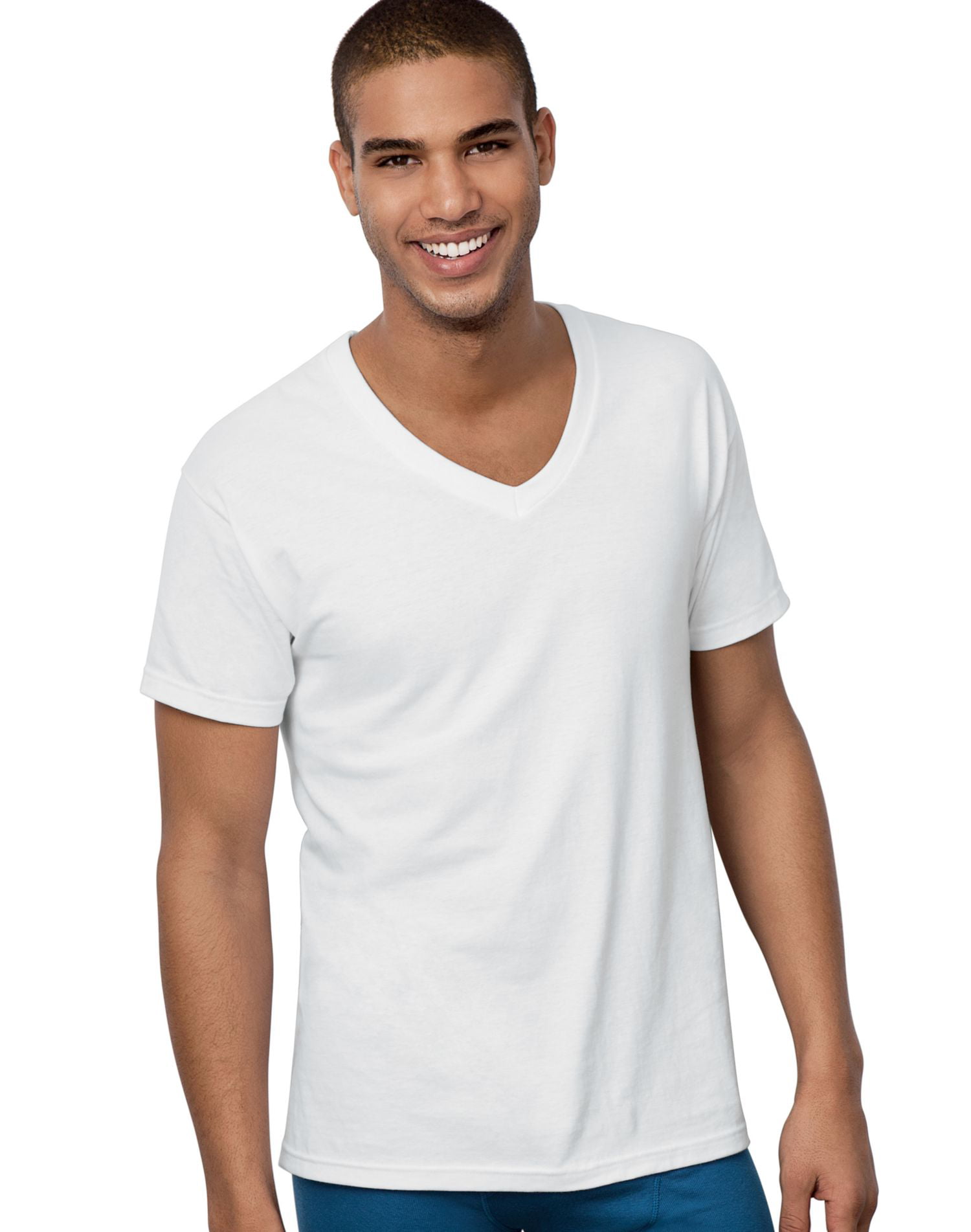 Hanes Classic Men`s White V-Neck T-Shirt, L, White | Walmart Canada