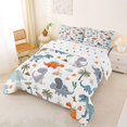 thumbnail image 2 of Homewish Cartoon Dinosaur Queen Comforter Set,Cute Palm Trees Comforter Sets Queen,Gray,Polkadot Reversible,3-Piece,1 Comforter and 2 Pillowcases, 2 of 7