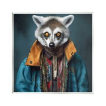 Stupell Industries Raccoon with Stylish Jacket Animals & Insects Painting Unframed Art Print Wall Art, 12 x 12