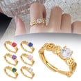 thumbnail image 2 of Rings Creative Sand Gold Set Zircon Gold Plated Rings T5D4 N9N0, 2 of 9