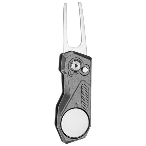 Uxcell Golf Divot Repair Tool [1PCS] - Switch Foldable Divot Tool with Magnetic Ball Marker - [Gray] Green Fork Tines