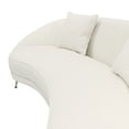 thumbnail image 6 of Pasargad Home Luna Collection Textured Fabric Curved Sofa, Ivory, 6 of 10