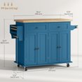 thumbnail image 3 of HOMCOM Îlot de Cuisine Moderne Roulant avec Tiroirs, Bleu, 3 of 10