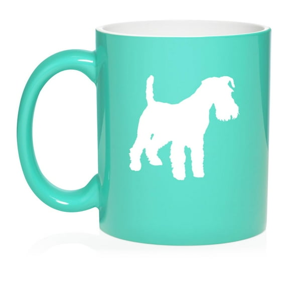 Miniature Schnauzer Ceramic Coffee Mug Tea Cup Gift for Her, Him, Friend, Coworker, Wife, Husband (11oz Teal)