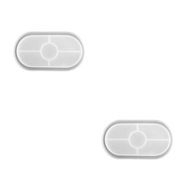 tamizeot Moule Ovale en Silicone pour sous-Verres Plateau Résine Argile Époxy Résine Support de Gâteau Plateau Résine sous-Verre 2Ensemble