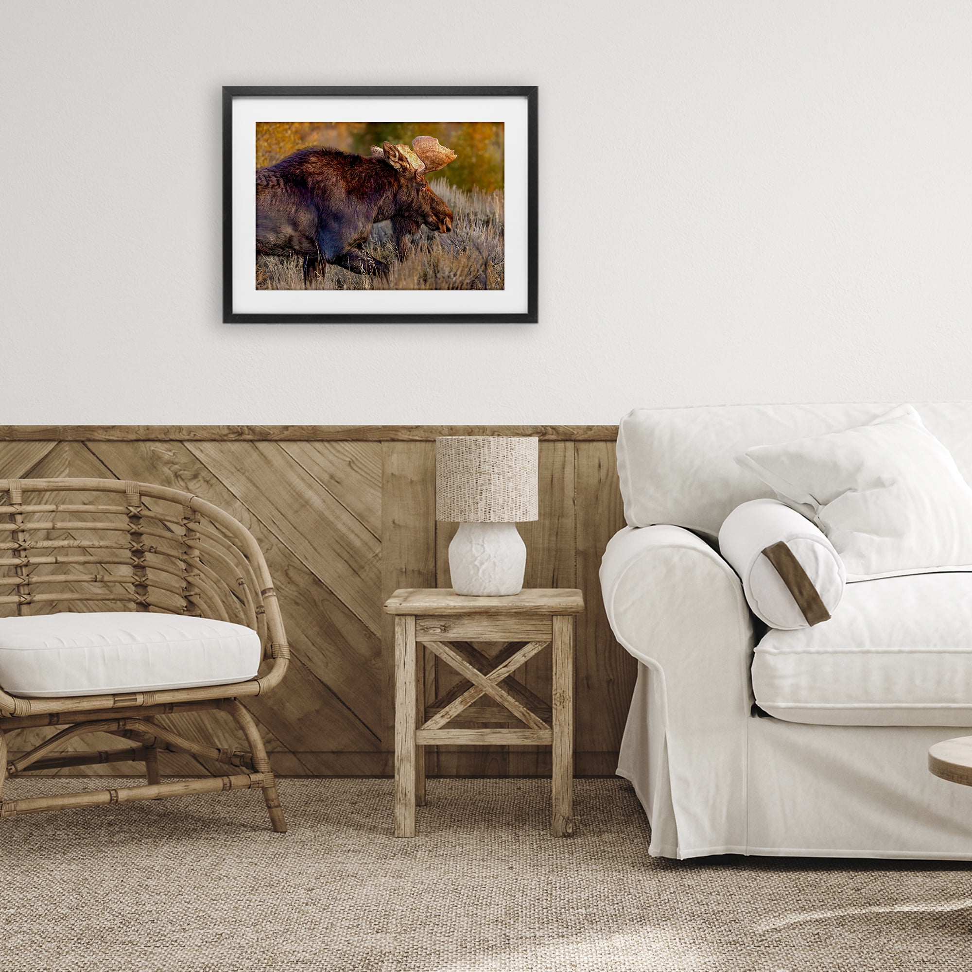 Stupell Industries Bull Moose At Dusk Black Framed Print Under Glass, design by Shelley Carlisle