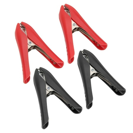 

4pcs Electric Clip Insulating Characteristic Steel ABS Material Strong Clamping Red Black Buckle Type Power Clamp 100A