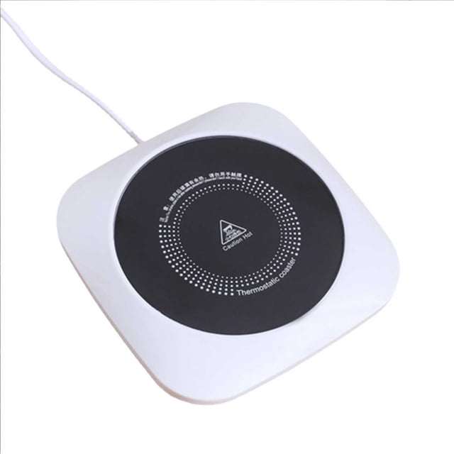 Coffee Mug Warmer With Thermostat Control For Home Office Desk Use, 40°C 55°C 60°C Adjustable Temperature, Auto Shut Off After 8 Hours, Tempered Glass Heating Surface