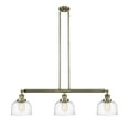 thumbnail image 4 of Innovations Lighting 213-13-41 Bell Linear Bell 3 Light 41" Wide Linear Pendant - Antique, 4 of 5