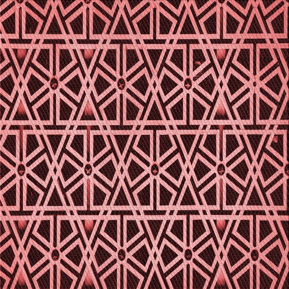Ahgly Company Indoor Square Patterned Pastel Red Pink Area Rugs, 7' Square