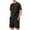 Black, variant on Zylanna Men's 2 Piece Outfit Sets, Solid Color Elastic Waist Casual Short Sleeve T-Shirt and Shorts Set Crew Neck Loungewear Sets for Daily Wear Brown