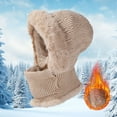 thumbnail image 4 of ManxiVoo Full Coverage Balaclava Style Knit Hat Wind Resistant Fleece Lined For Extreme Weather Outdoor Activities SizeBeige, 4 of 6