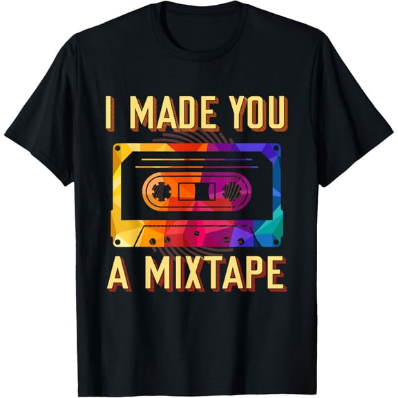 t-shirt I Made You A Mixtape 80s 90s Vintage Costume Cassette Tape T-Shirt.