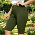 thumbnail image 3 of Bloomae Plus Size High Waisted Biker Shorts for Women-Basic Solid Color Tummy Control Fitness Athletic Workout Running Yoga Gym Shorts, 3 of 10