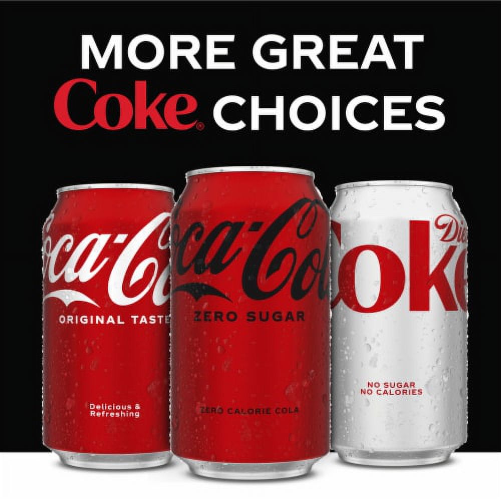 Pack of 2 - Coca-Cola Zero Sugar Soda Fridge Cans 12 pk / 12 fl oz