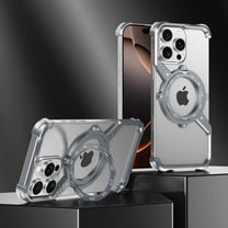 Dteck Minimalist Bumper Frame Phone Case for iPhone 16e, Shockproof Kickstand Aluminum Metal Frameless Design Bumper Case, Protective Shock Grade Shell, Gray