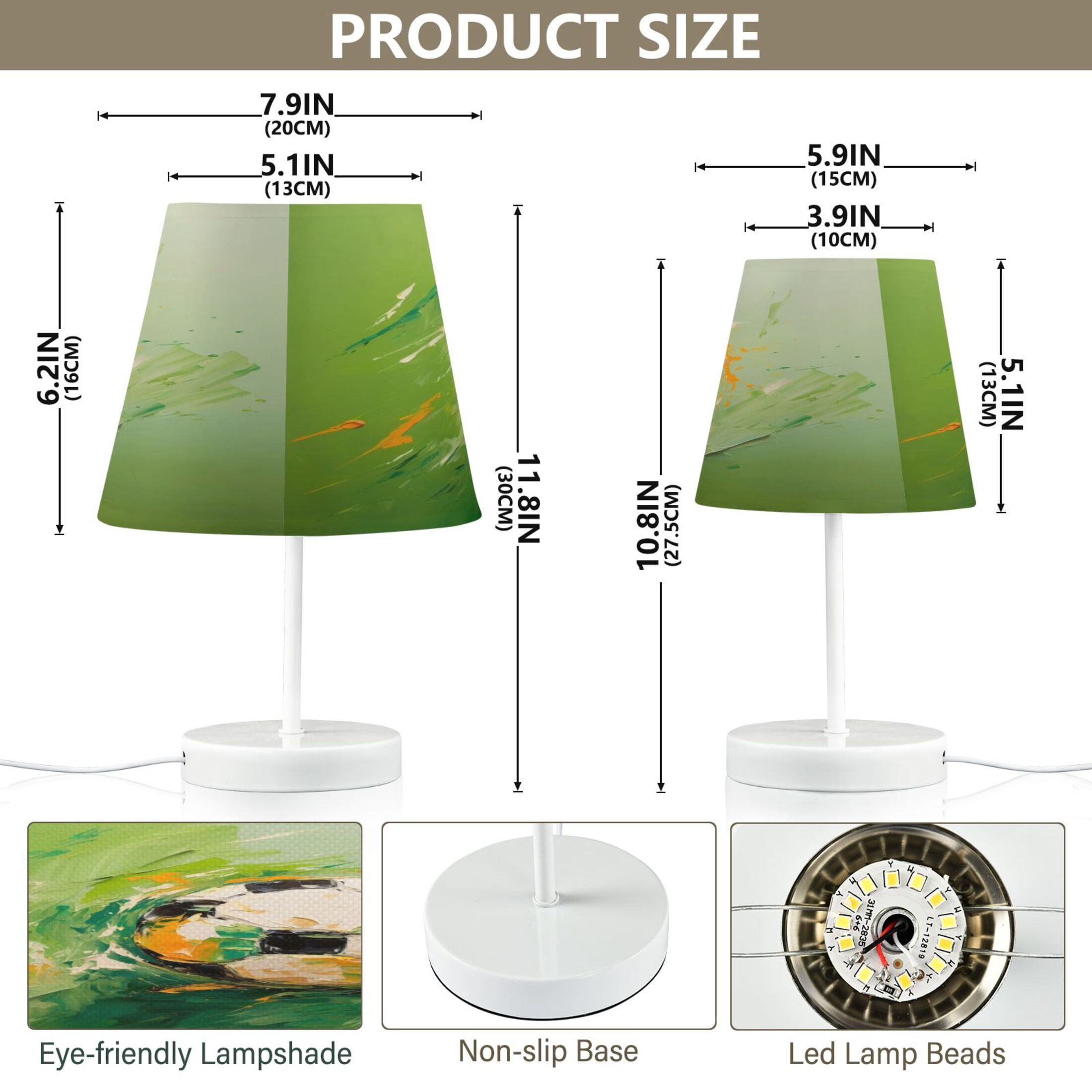 Oil Art Football Desk Lamp LED Table Nightstand Lamps with 3 Color Temperatures for Home Bedroom Living Room Decor 8x12
