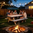 thumbnail image 5 of 3 Pcs Picnic Table Bench Cover Set,Stretch Polyester Fabric Waterproof Oilproof Tablecloth for Patio Porch Picnic Use,Washable Outdoor Furniture Protector with Storage Bag, 5 of 6