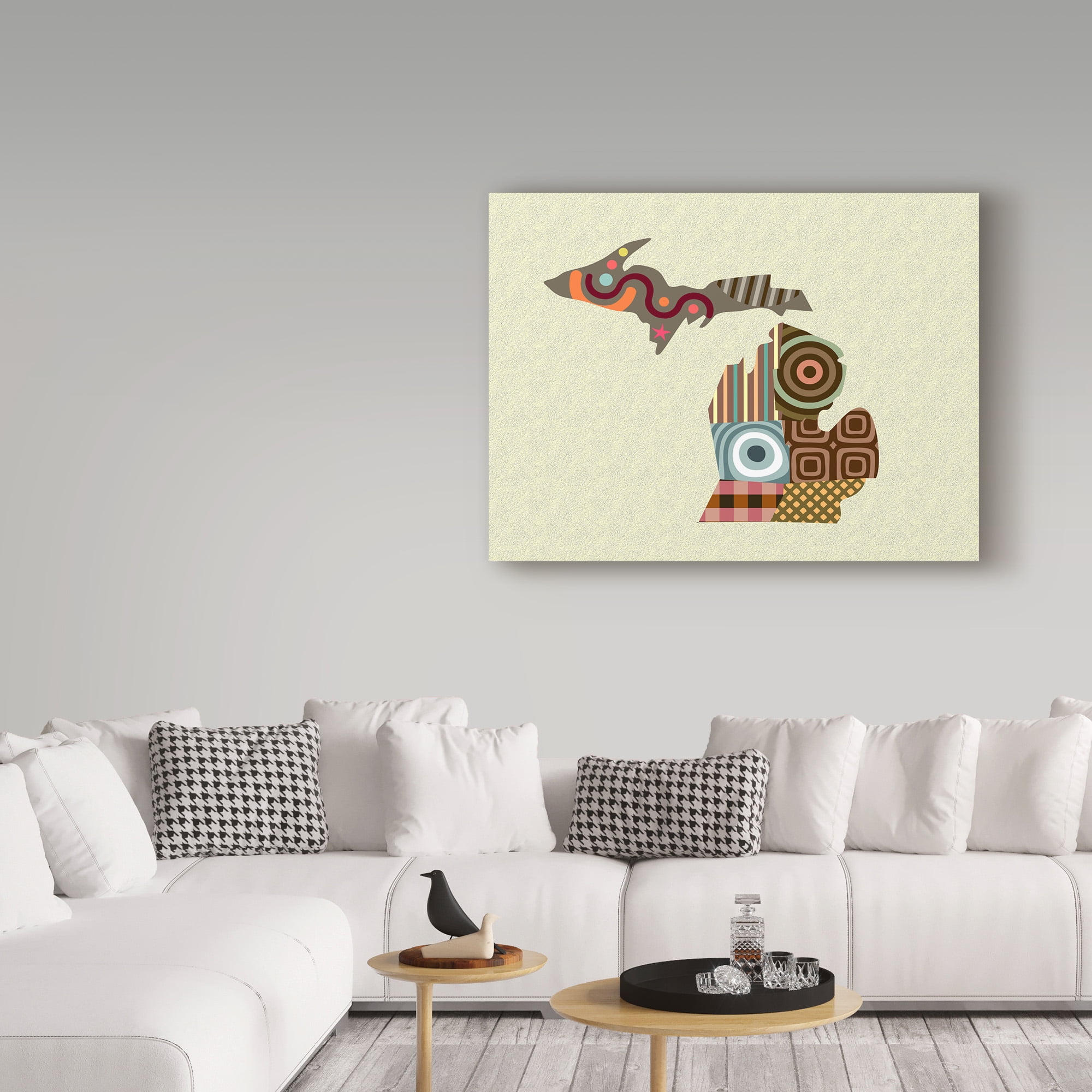 Trademark Fine Art 'Michigan State Map' Canvas Art by Lanre Adefioye