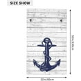 thumbnail image 2 of GZHJMY Nautical Anchor Board Beach Towel Retro Coastal Old Weathered Grain Wood Microfiber 52X32 Bathing Towel Navy Teal Brown Barn Plank Stripe Bath Towel Blanket for Cabin Pool Bathroom, 2 of 6