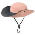 thumbnail image 3 of Sombreros de sol plegables con protección UV para exteriores para mujer, sombrero de pesca de playa de ala ancha de malla con orificio para cola de caballo, 3 of 6