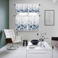 thumbnail image 5 of Gradient Gary Blue Kitchen Curtains Valances and Tiers Set of 3 Modern Abstract Art Watercolor Blue Forest Tree Tier Curtains and Valance with Rod Pocket for Small Windows, 27.5"x24", 5 of 9
