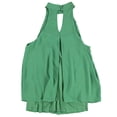 thumbnail image 2 of bar III Blusa con hombros descubiertos y abertura para mujer, verde, pequeña, 2 of 2