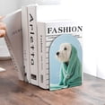 thumbnail image 6 of Naloa Dog Wrapped in Towel 2 Pcs Bookend Large Capacity Office Book Ends for Home Office Library School Study Decoration, 6 of 8