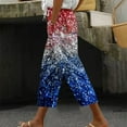 thumbnail image 2 of Independence Day Harem Pants Women Lounge Pants Mid Waist Capri Pant Loose Fit Trousers Drawstrings Slacks Comfy Lightweight Bottoms Straight Leg Pant with Pockets 4th of July Gift, 2 of 5
