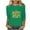 263#Green, variant on Njagoc3 2025 New Year Womens Casual Printed Round Neck 3/4 Sleeve T-Shirt Top