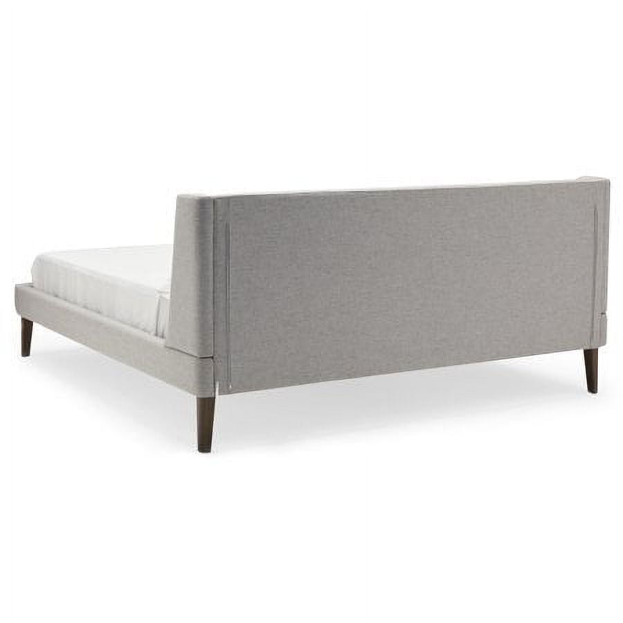 MoDRN Mid-Century  Martin Platform Bed, Light Gray, Queen