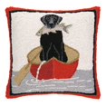 thumbnail image 1 of Peking Handicraft Lab Canoe Hook Pillow, 18 by 18-Inch, Black, 1 of 2
