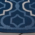 thumbnail image 3 of Safavieh Courtyard Bayon Geometric Indoor/Outdoor Area Rug, Navy/Beige, 6'7" x 6'7" Round, 3 of 11