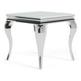 thumbnail image 3 of Furniture of America Alang Glam Glass Top End Table in White and Silver, 3 of 5