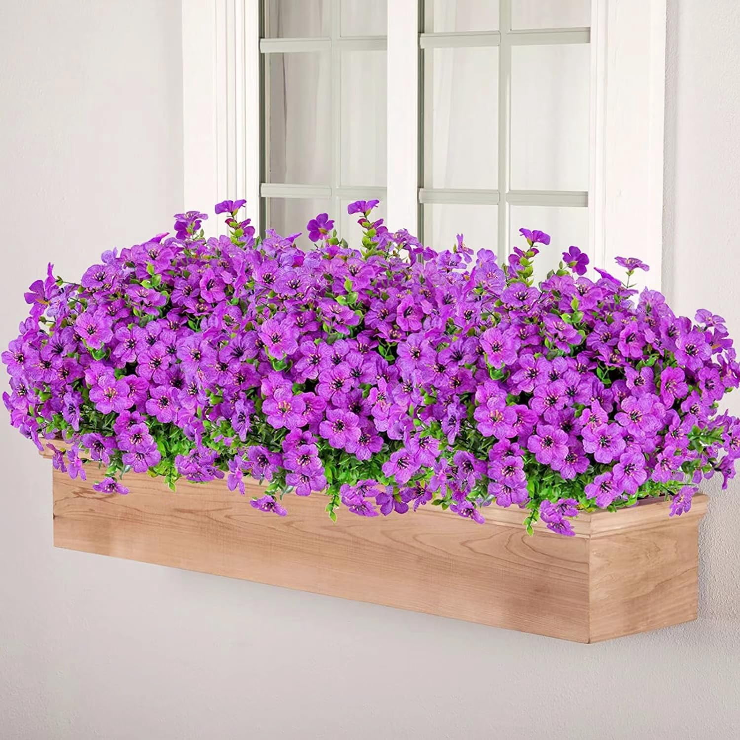 ZOELNIC 12 Bundles Artificial Flowers Fake Flowers Eucalyptus Plants UV Resistant Colorful Silk Plastic Flowers for Home Kitchen Bedroom Wedding Garden Farmhouse Window Box Party Decor