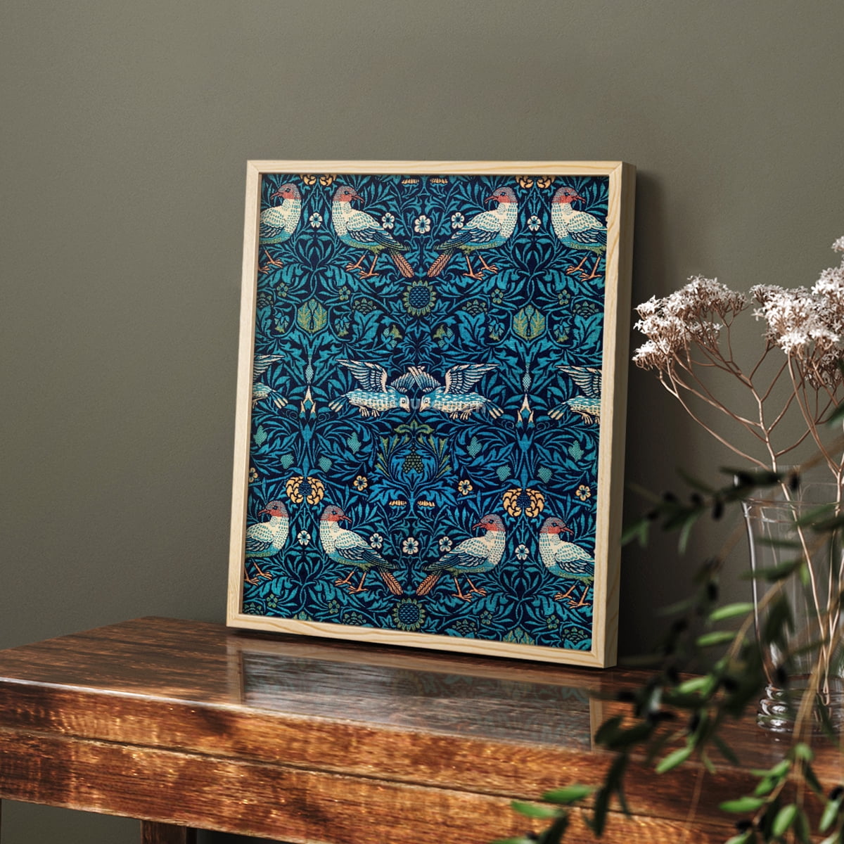 Vintage Abstract Print CLXXIV - 10in. x 8in. Vintage Framed Print in Natural Wood Frame