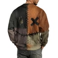 thumbnail image 7 of Fabrcox S-5XL Halloween Shirt for Men Spooky Pumpkin Face Patchwork Mens Sweatshirts Crewneck Funny Fall Waffle Big and Tall Pullover 4XL, 7 of 7