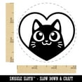 thumbnail image 2 of Cat Inside of Heart Love Self-Inking Rubber Stamp Ink Stamper - Lime Green Ink - Small 3/4 Inch, 2 of 7