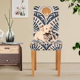 thumbnail image 4 of Yayeee 2 Pack Dining Chair Covers Stretch Parson Chairs Slipcovers Seat Protector, Orange Art Pattern, 4 of 6