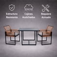 thumbnail image 3 of Ilios Innova | Juego de Comedor Exterior con Mesa y Sillas de Ratán Sintético, Estructura Metálica Resistente, Diseño Moderno para Jardín, Terraza o Patio, 3 of 9