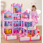 [Freebie dolls   Fairy Lights] SALE Big Dollhouse Four-Floors Girls Kids Dream Barbie Doll House