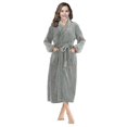 thumbnail image 1 of Women's Warm Fleece Winter Robe, Long Plush Bathrobe, 1 of 5