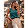 thumbnail image 5 of MOYIKO Tank Tops for Women Silk Satin V Neck Trendy Sleeveless Tops Dressy Casual Flowy Summer Shirts Loose Fit, 5 of 7