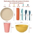 Axidou Wheat Straw Dinnerware Sets, 42 PCS Plastic Plates and Bowls